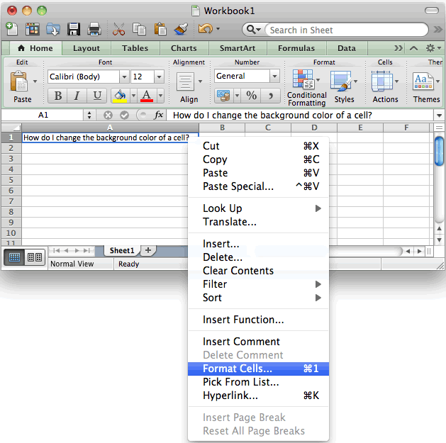 can i customize excel for mac home tab